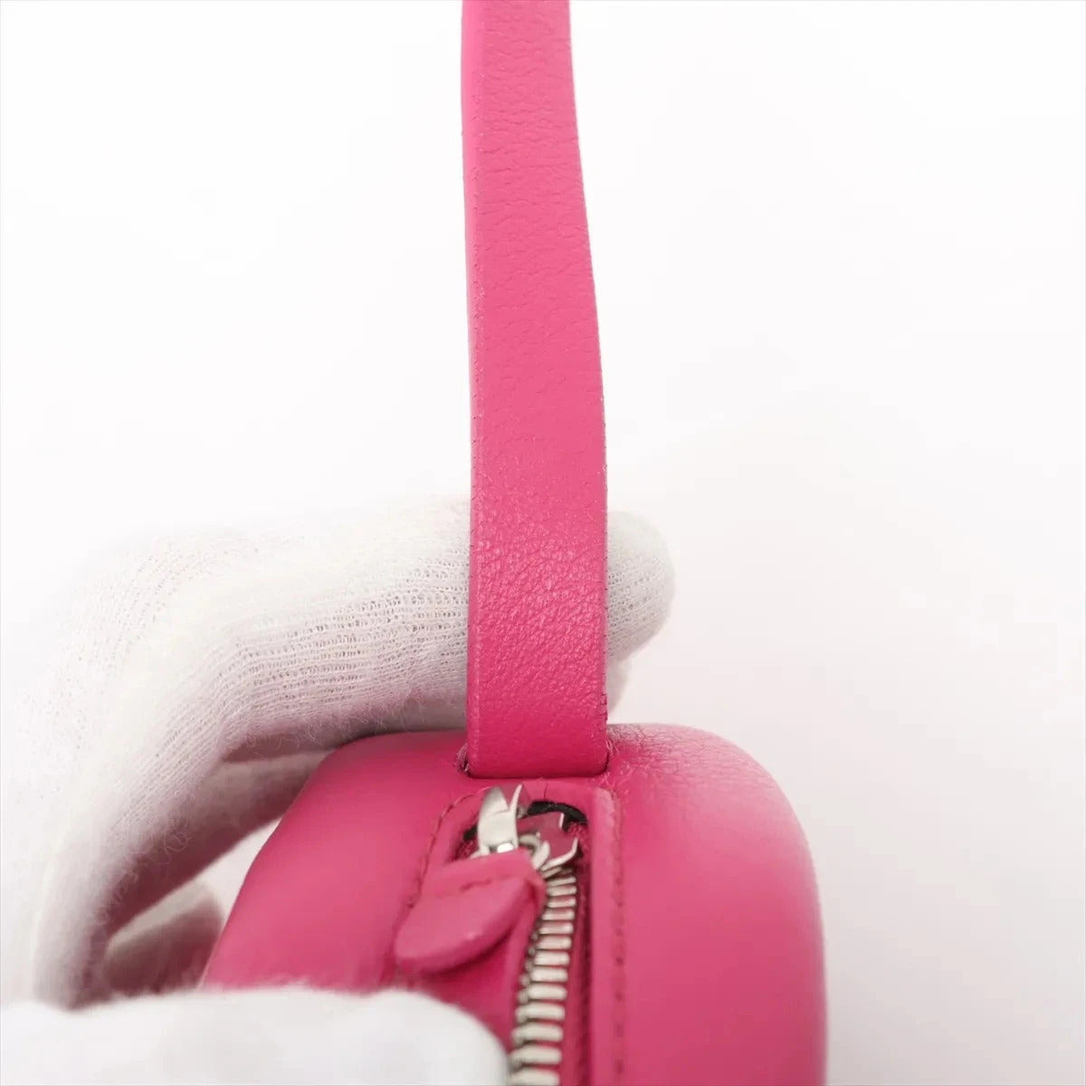 Pre-Loved Everyday Camera Bag Crossbody Bag Leather XS with Silver Hardware, Pink