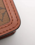 Pre-Loved Dauphine Crossbody Bag Monogram Coated Canvas Mini with Gold Hardware, Brown