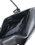 Pre-Loved Nappa Leather Shoulder Bag Leather with Gold Hardware, Black