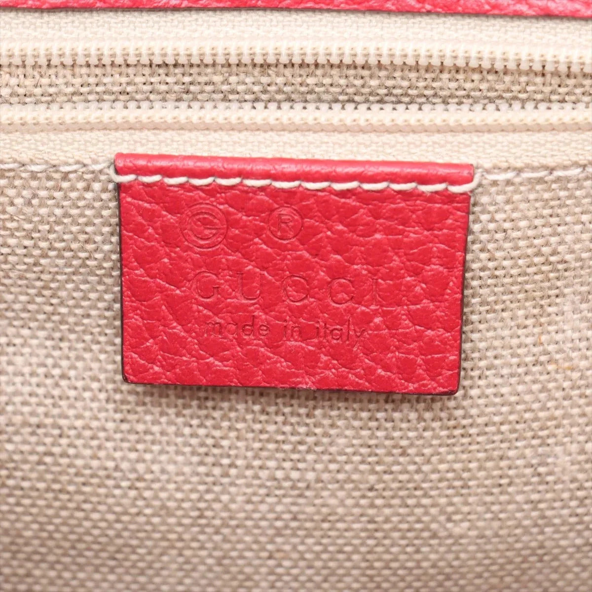 Pre-Loved Interlocking G Crossbody Bag Plain Leather with Gold Hardware Small, Red