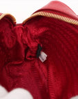 Pre-Loved Saffiano Mini Bauletto Handbag Leather Mini with Gold Hardware, Red