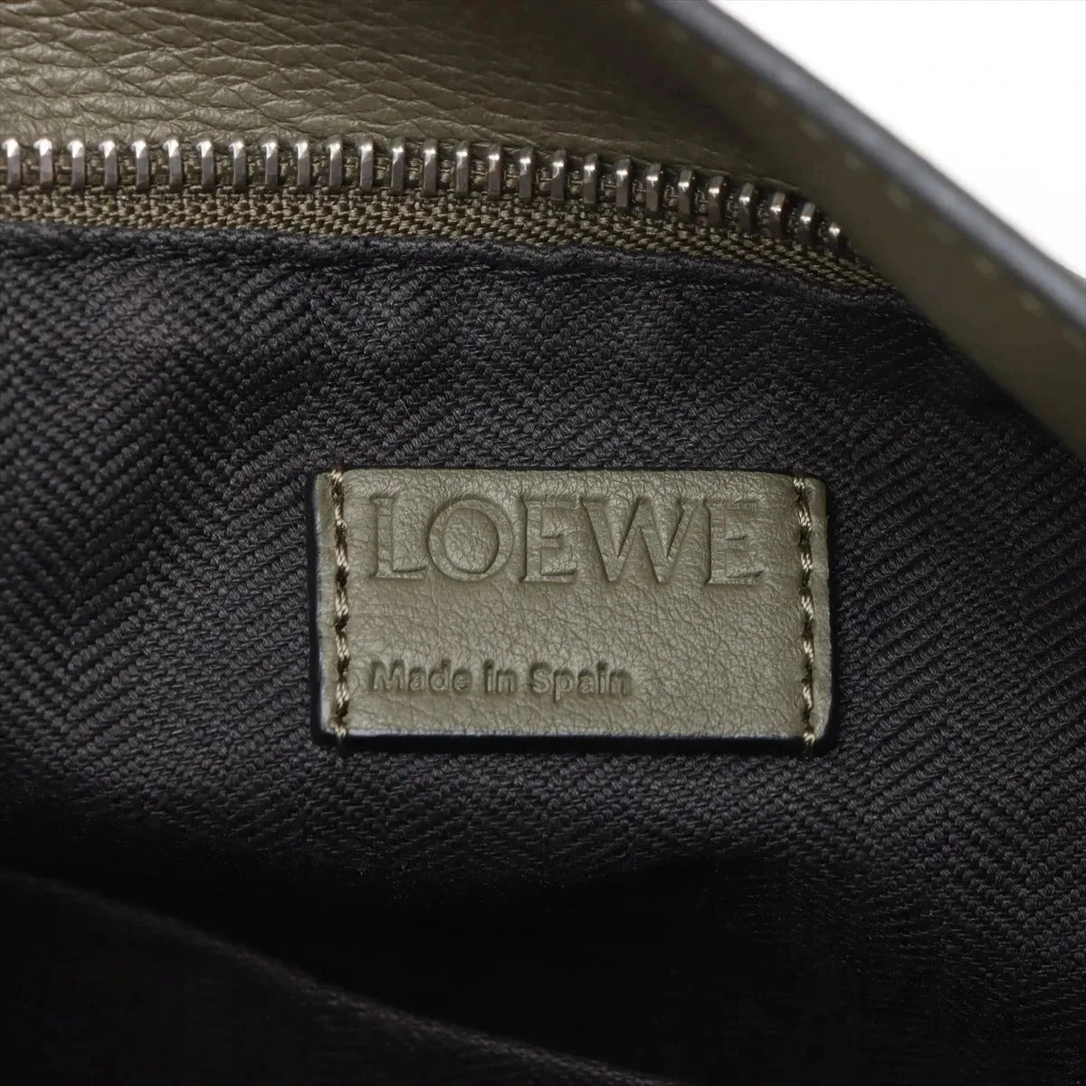 Pre-Loved Puzzle Crossbody Bag Leather Small with Silver Hardware, Khaki Green