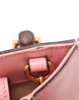 Pre-Loved Diana Bamboo Tote Leather Mini with Gold Hardware, Pink