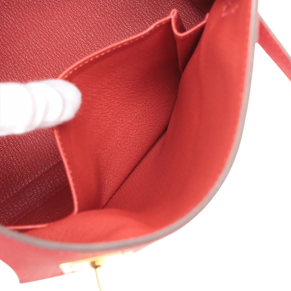 Pre-Loved Kelly Retourne Handbag Leather 32 with Gold Hardware, Red