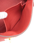 Pre-Loved Kelly Retourne Handbag Leather 32 with Gold Hardware, Red
