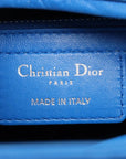 Pre-Loved Lady Dior Handbag Quilted Leather Medium with Silver Hardware, Blue