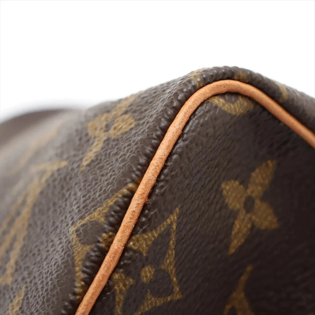 Pre-Loved Mini Speedy Handbag Monogram Coated Canvas Mini with Gold Hardware, Brown