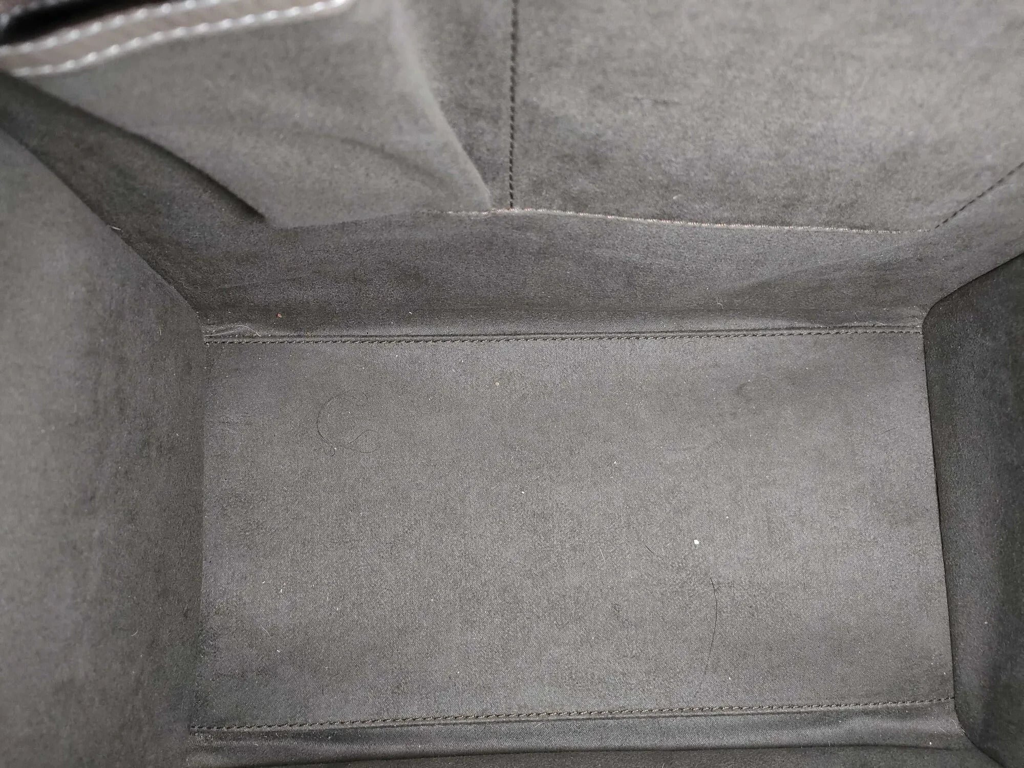 Pre-Loved Luggage Tote Leather Mini with Silver Hardware, Taupe