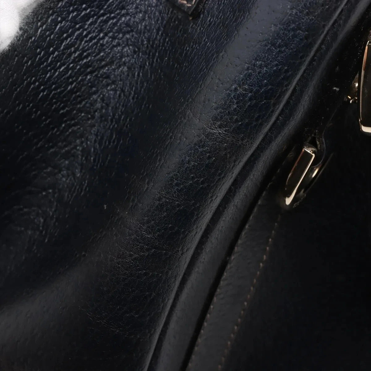 Pre-Loved Abbey D-Ring Tote Leather with Gold Hardware, Black