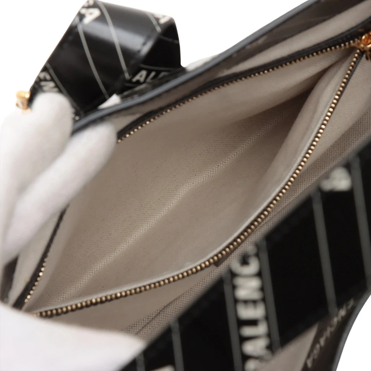 Pre-Loved Jackie 1961 Shoulder Bag Logo Stripe Leather Medium with Gold Hardware, Black