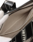Pre-Loved Jackie 1961 Shoulder Bag Logo Stripe Leather Medium with Gold Hardware, Black