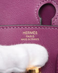 Pre-Loved Birkin Handbag Leather 25 with Gold Hardware, Purple