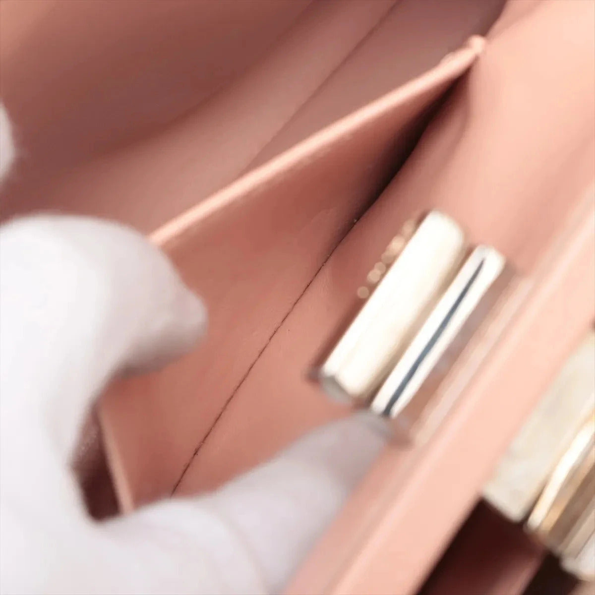 Pre-Loved Peekaboo Handbag Leather Mini with Silver Hardware, Pink