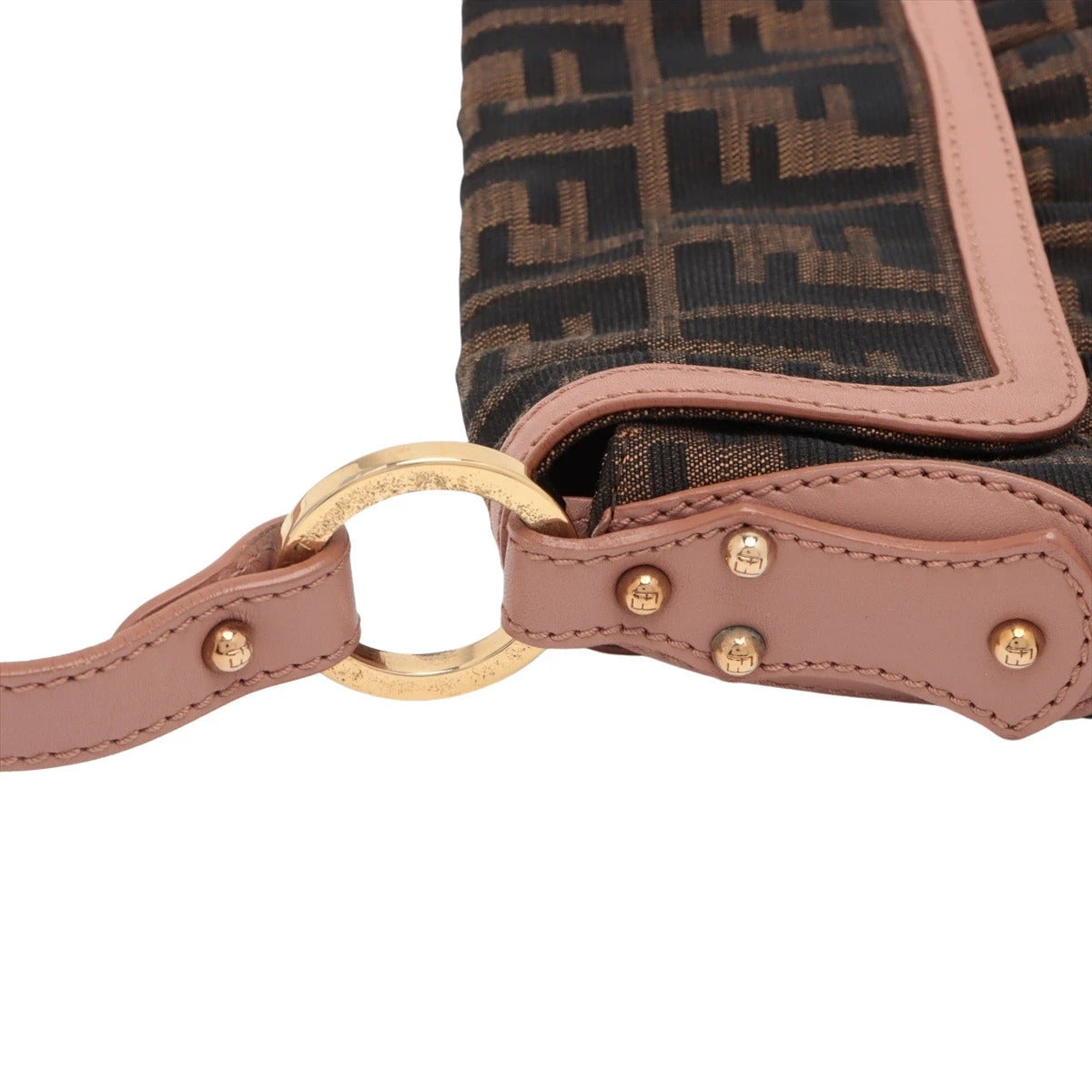 Pre-Loved Mia Shoulder Bag Zucca Coated Canvas with Gold Hardware, Brown