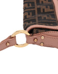 Pre-Loved Mia Shoulder Bag Zucca Coated Canvas with Gold Hardware, Brown