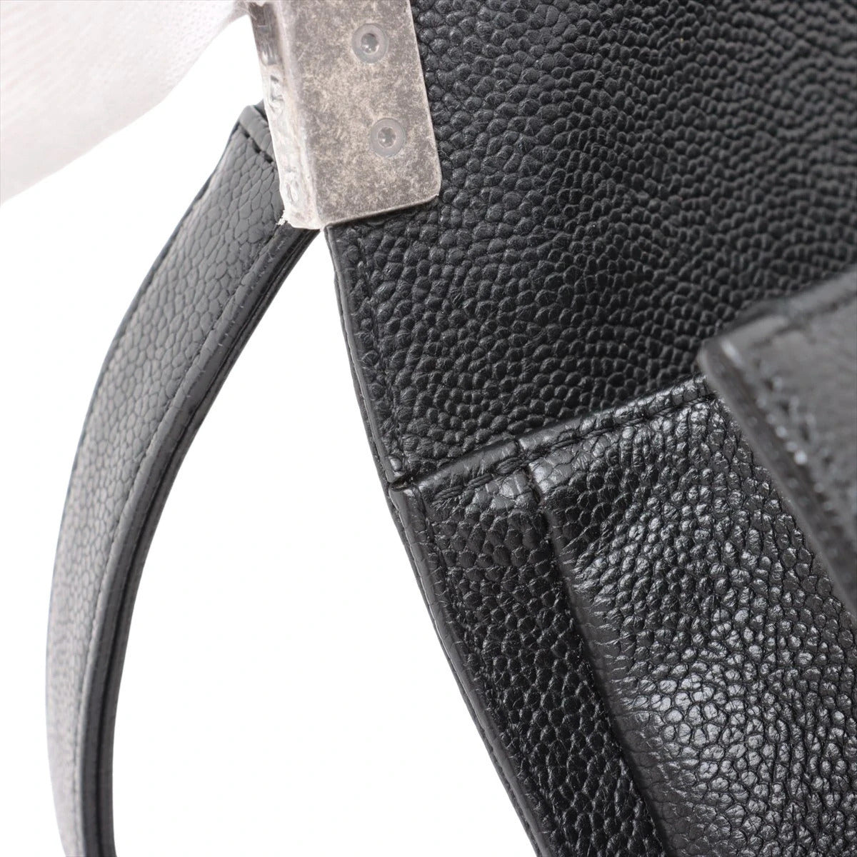 Pre-Loved Boy Shoulder Bag Quilted Leather New Medium with Aged Silver Hardware, Black