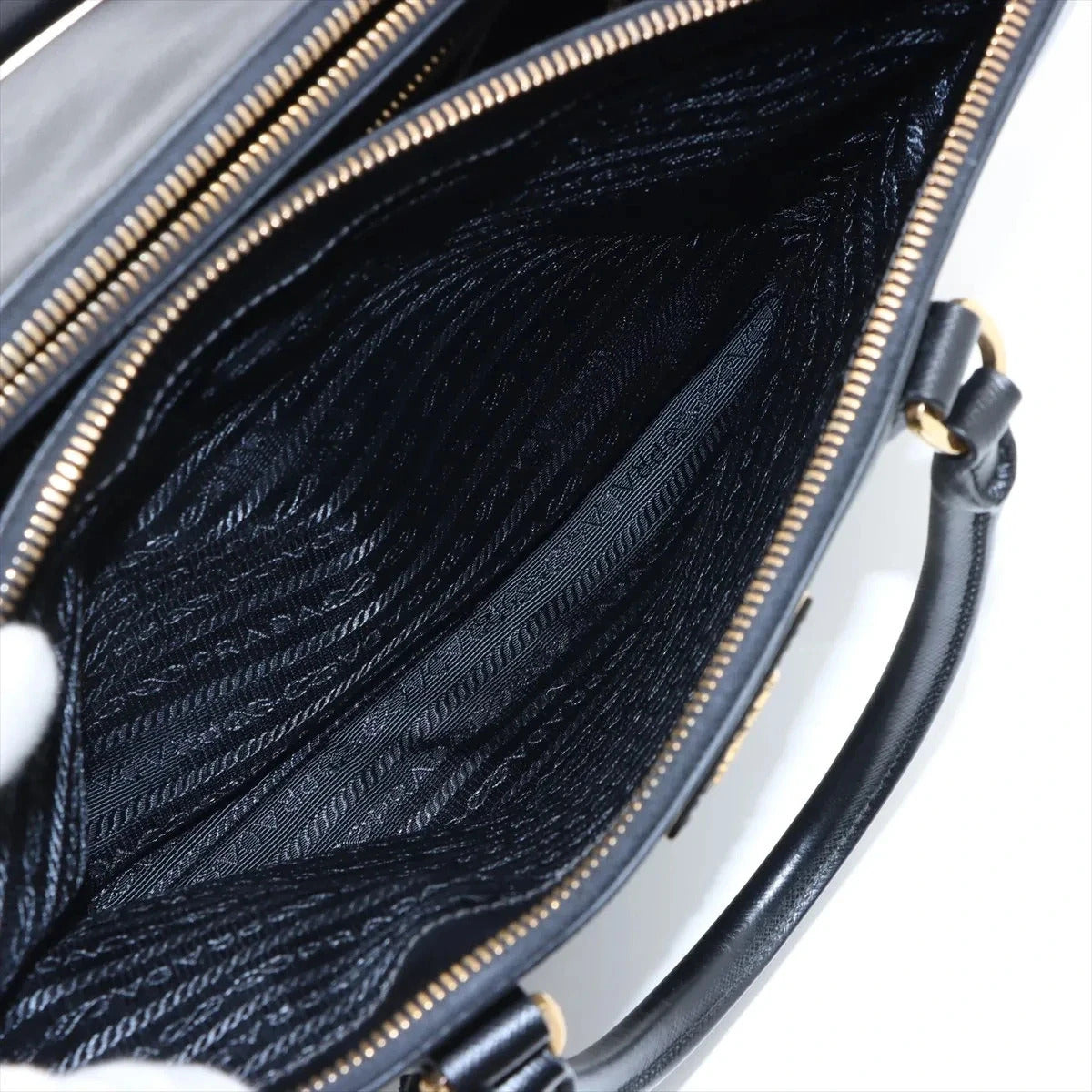 Pre-Loved Galleria Double Zip Tote Leather Medium with Gold Hardware, Black