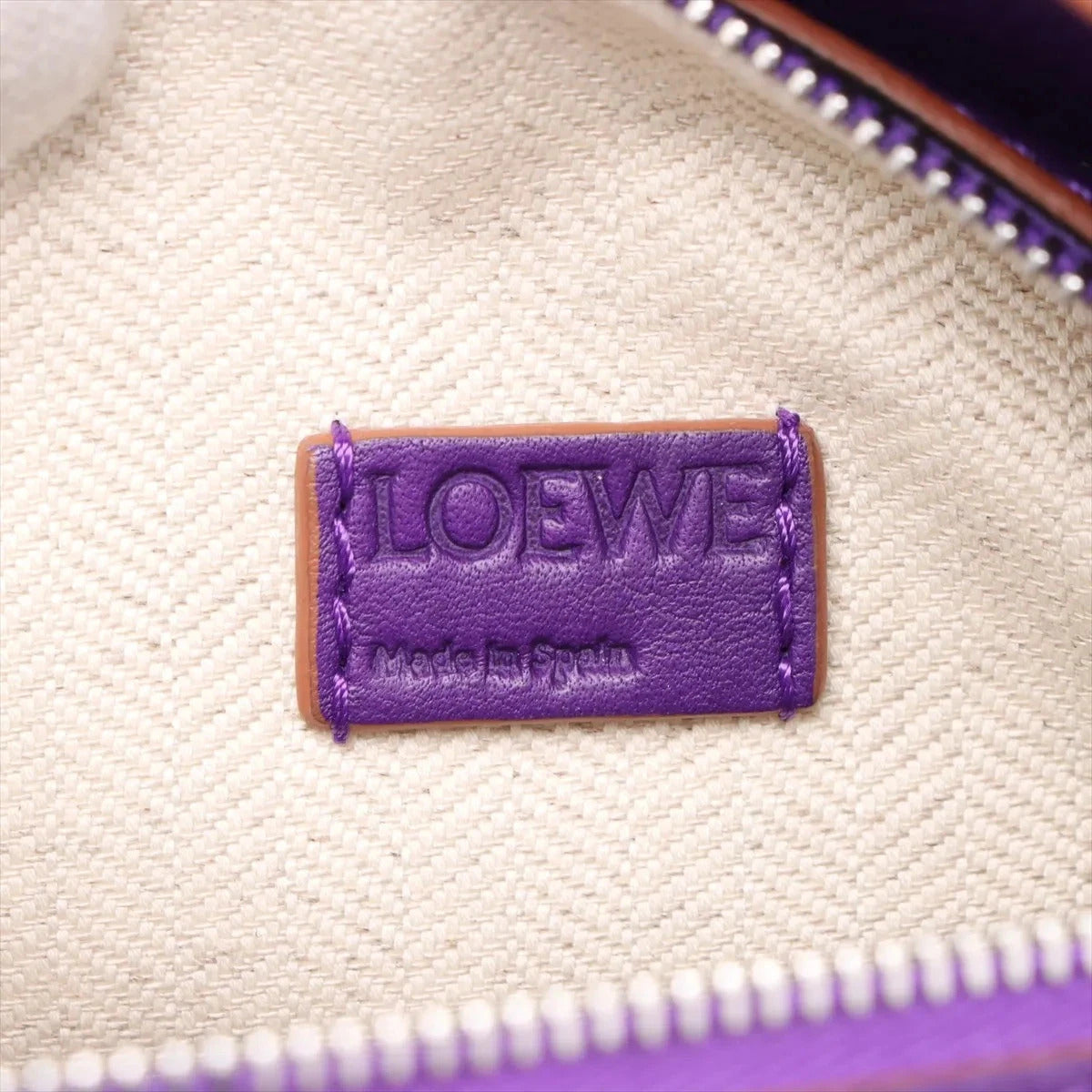 Pre-Loved Puzzle Crossbody Bag Leather Mini with Silver Hardware, Purple