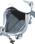Pre-Loved Le Cagole Crossbody Bag Leather Mini with Silver Hardware, Black