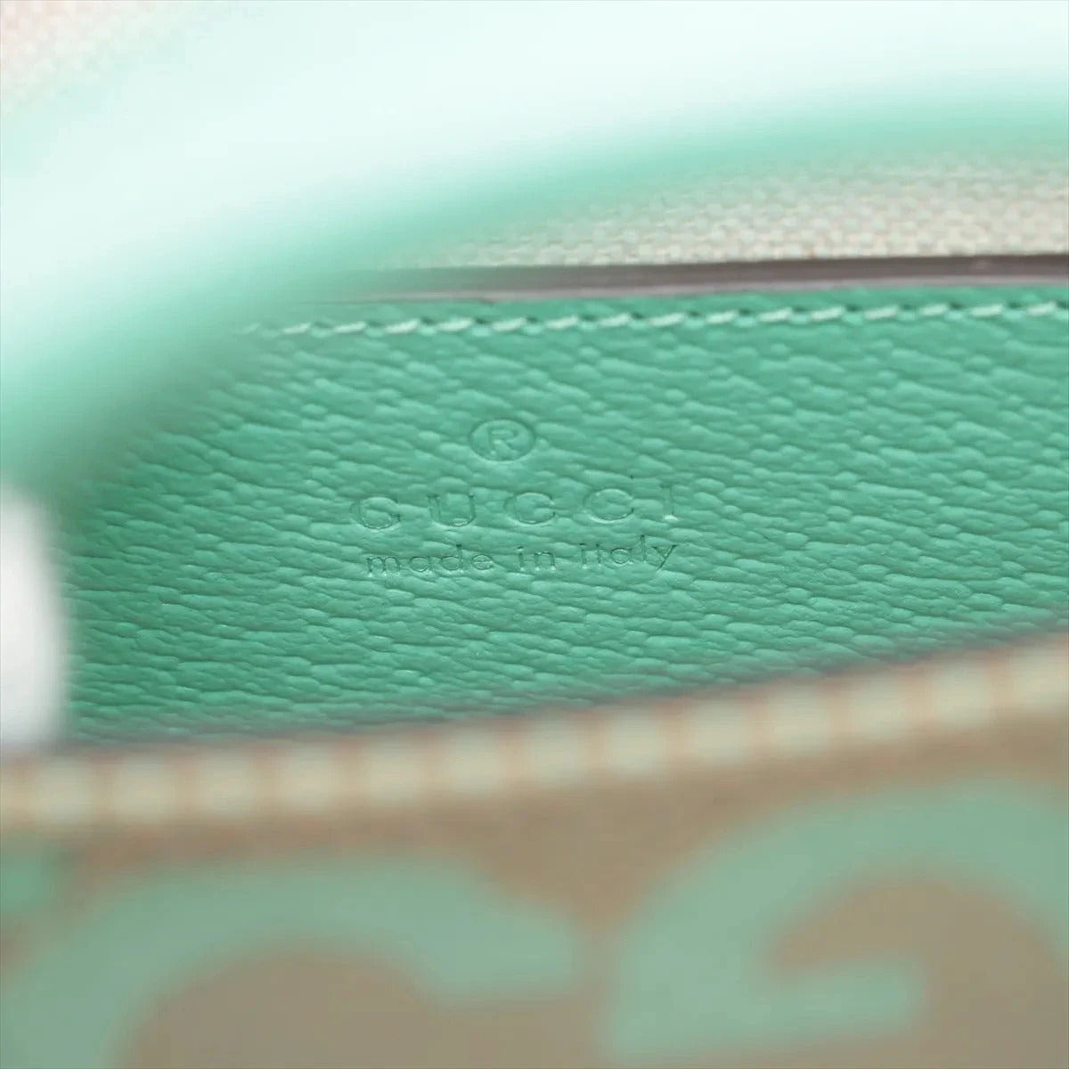 Pre-Loved Jumbo GG Mini Tote Tote Monogram Coated Canvas Mini with Gold Hardware, Beige and Green