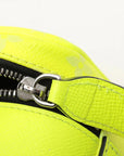 Pre-Loved Dopp Kit Pochette Monogram Coated Canvas with Silver Hardware, Neon Yellow