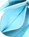 Pre-Loved Andiamo Handbag Intrecciato Leather Small with Gold Hardware, Light Blue