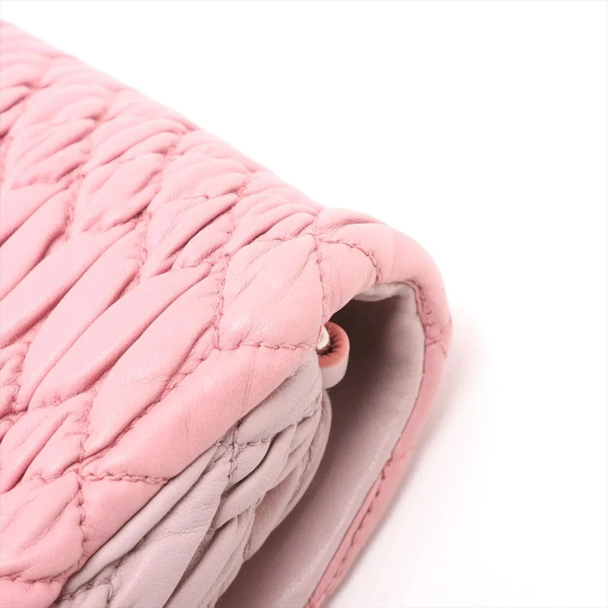 Pre-Loved Matelassé Crystal Shoulder Bag Quilted Leather Small with Silver Hardware, Pink