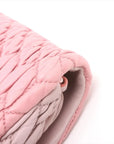 Pre-Loved Matelassé Crystal Shoulder Bag Quilted Leather Small with Silver Hardware, Pink