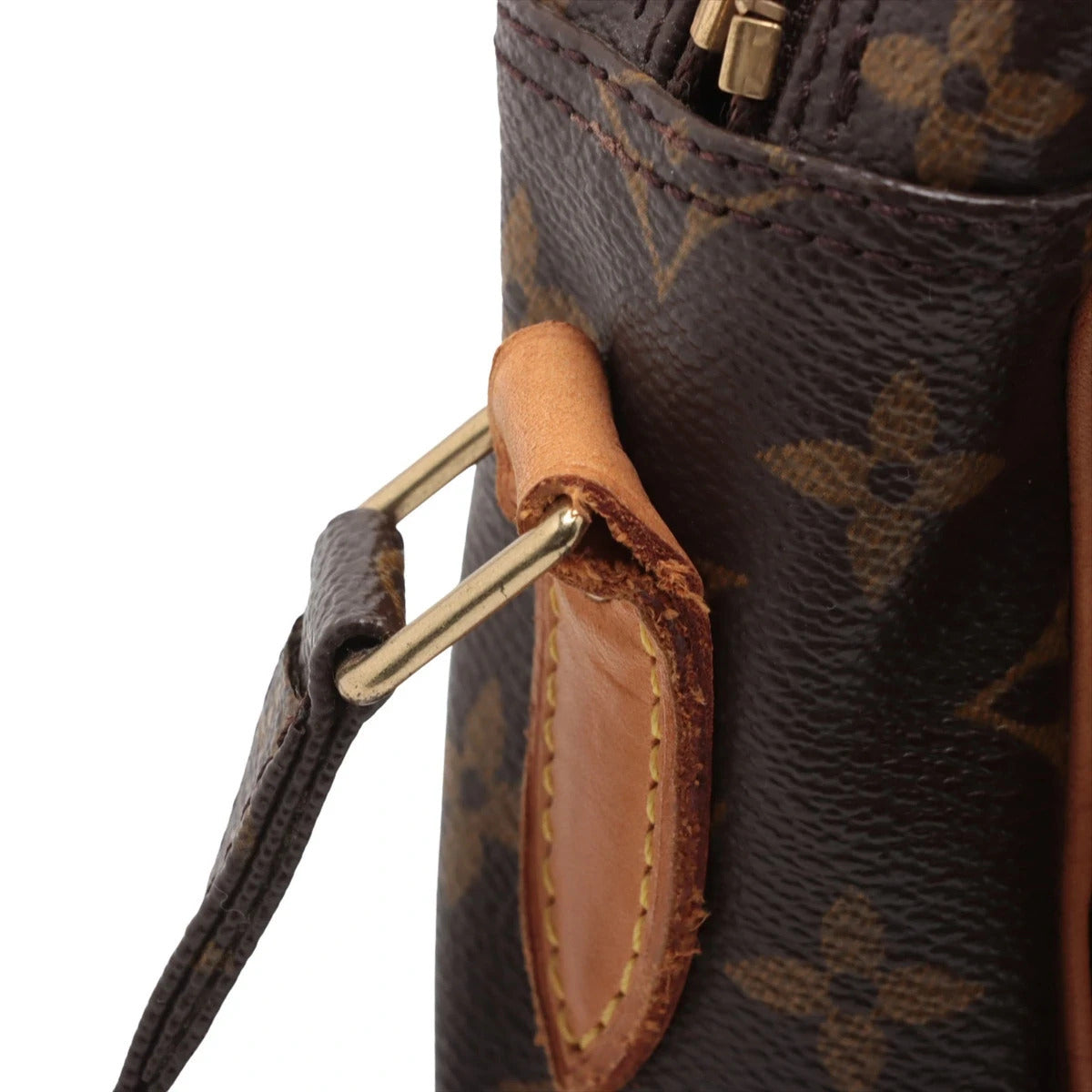 Pre-Loved Nil Crossbody Bag Monogram Coated Canvas with Gold Hardware, Brown