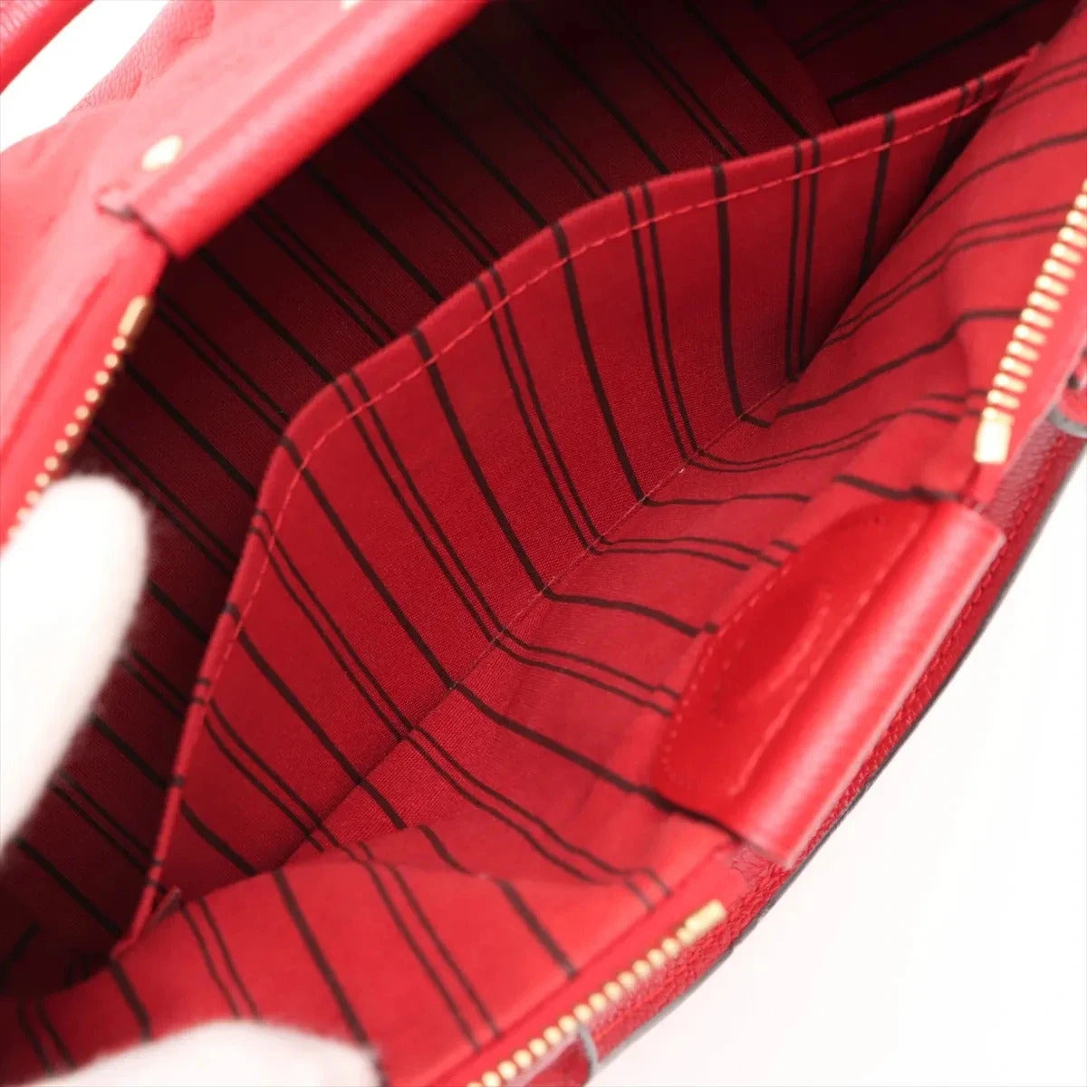 Pre-Loved Mazarine Tote Monogram Leather PM with Gold Hardware, Red