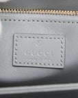 Pre-Loved Hook Shoulder Bag Leather Small with Gold Hardware, Light Grey