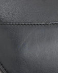 Pre-Loved Saddle Shoulder Bag Leather Mini with Gold Hardware, Black