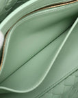 Pre-Loved Andiamo Tote Intrecciato Leather Small with Gold Hardware, Mint Green