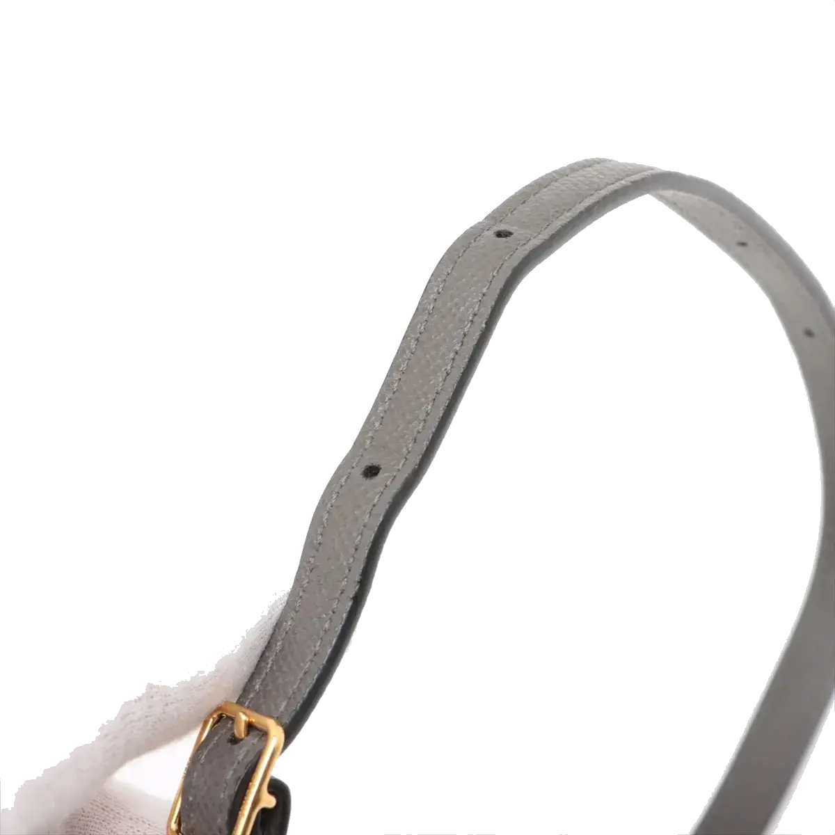 Pre-Loved Belt Bag Handbag Leather Micro with Gold Hardware, Grey