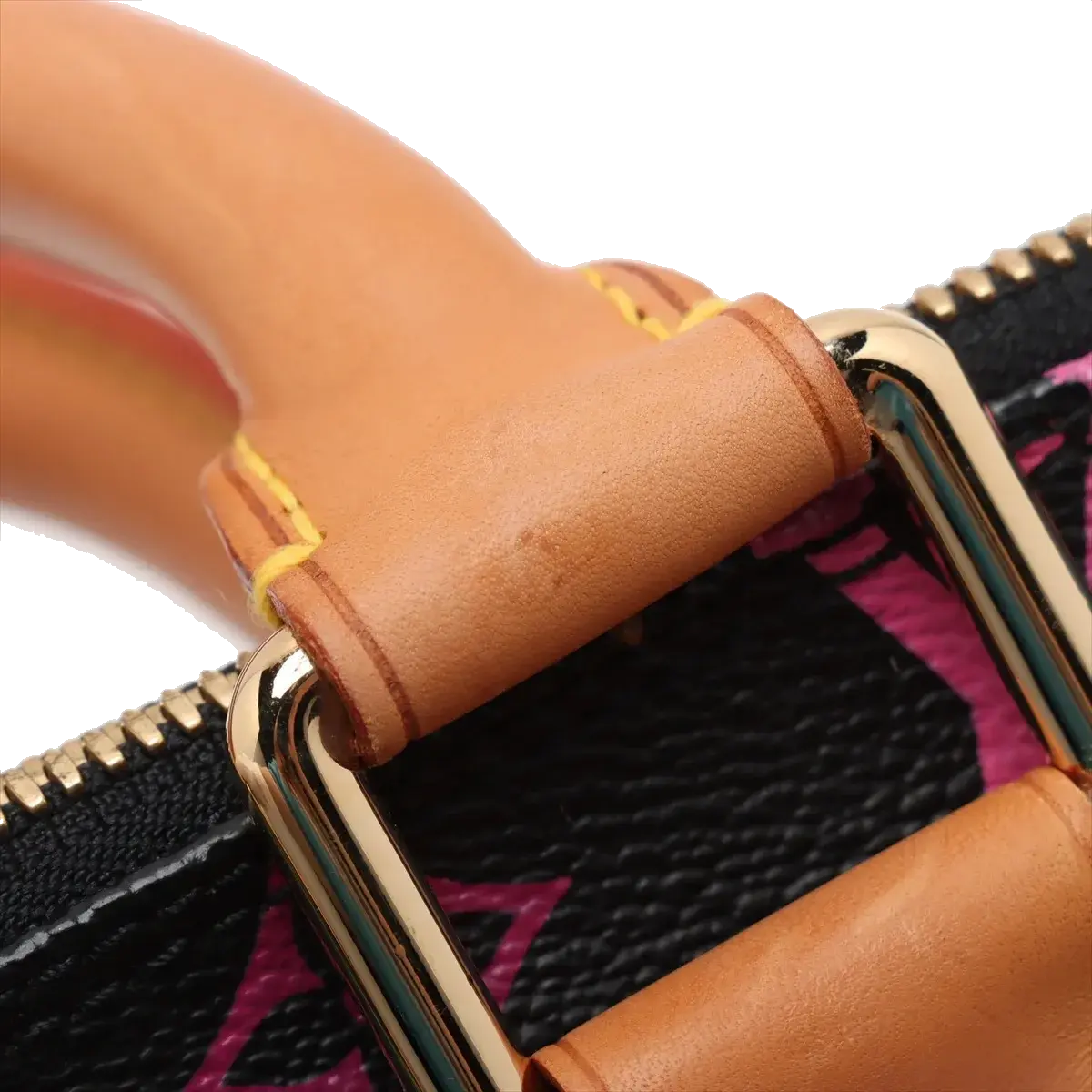 Pre-Loved Alma Handbag Monogram Coated Canvas PM with Gold Hardware, Black Multicolor