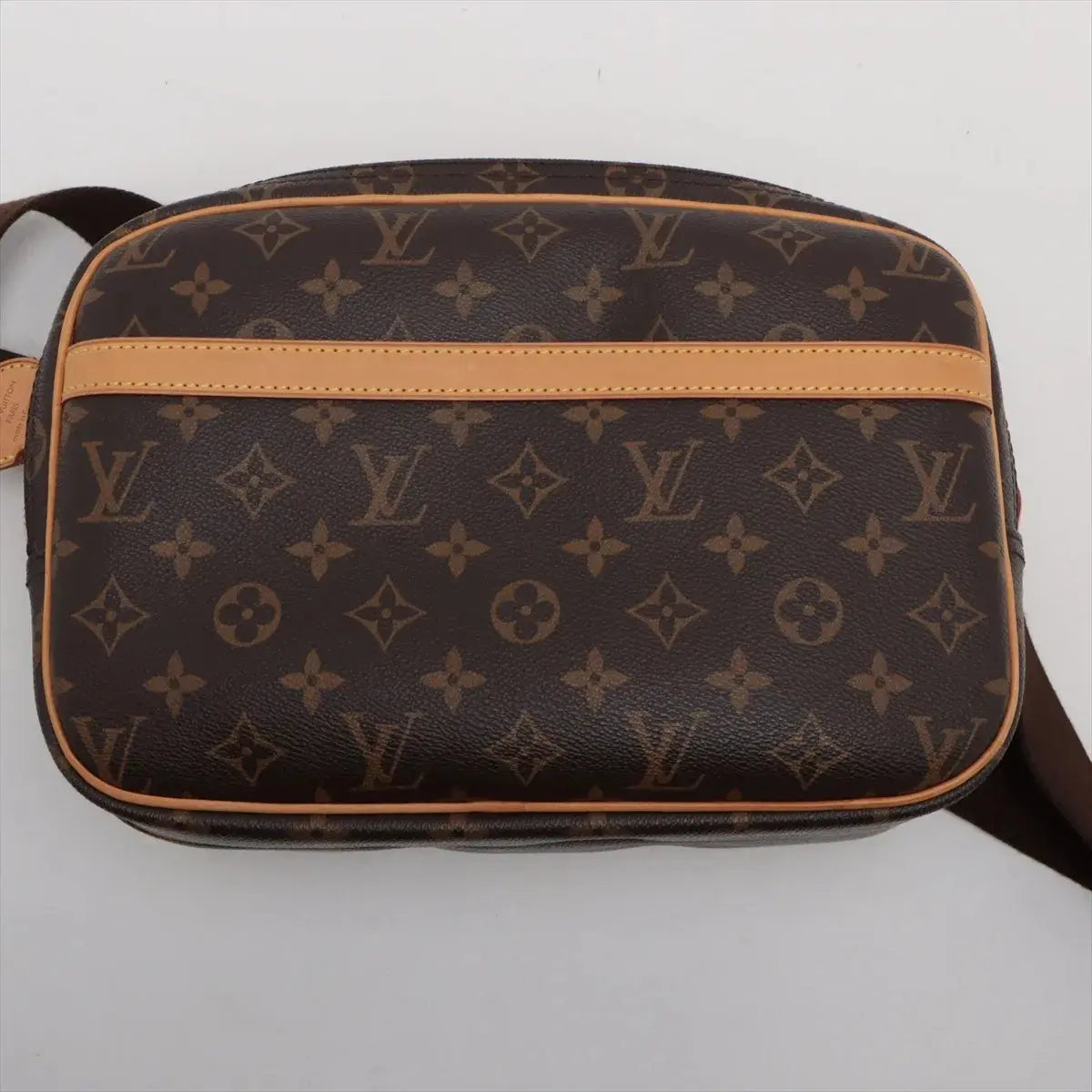 Pre-Loved Reporter PM Crossbody Bag Monogram Coated Canvas PM with Gold Hardware, Brown