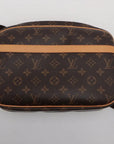 Pre-Loved Reporter PM Crossbody Bag Monogram Coated Canvas PM with Gold Hardware, Brown