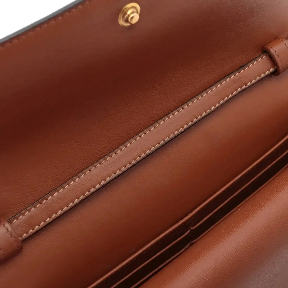 Pre-Loved Triomphe Wallet on Strap Crossbody Bag Triomphe Coated Canvas with Gold Hardware, Brown