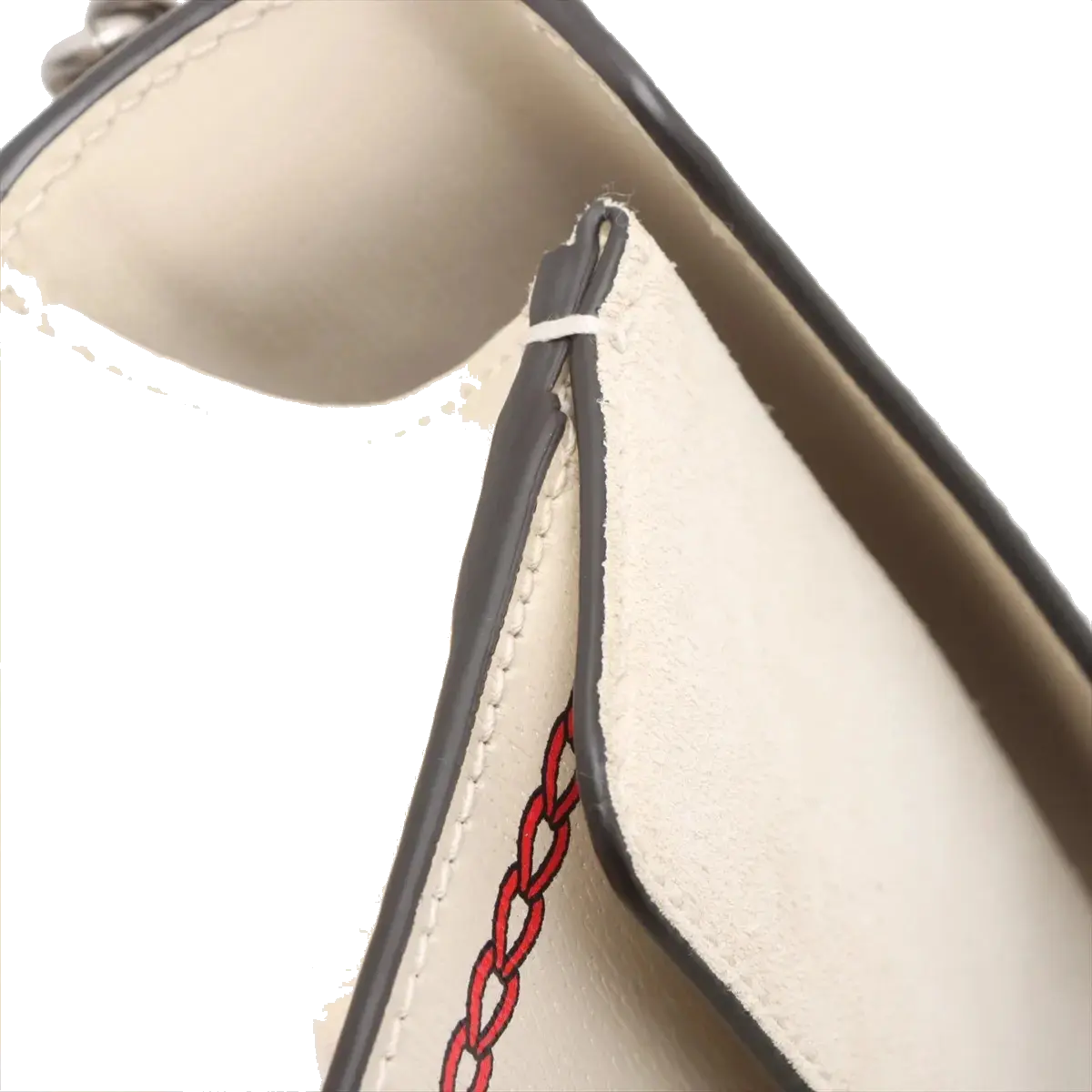 Pre-Loved Dionysus Shoulder Bag Dragon Print Leather Small with Aged Silver Hardware, Ivory