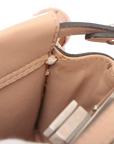 Pre-Loved Peekaboo Handbag Leather Micro with Silver Hardware, Beige