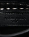 Pre-Loved Classic City Handbag Canvas Plain Mini with Silver Hardware, Black