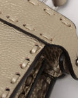 Pre-Loved Peekaboo Handbag Leather Mini with Silver Hardware, Gold