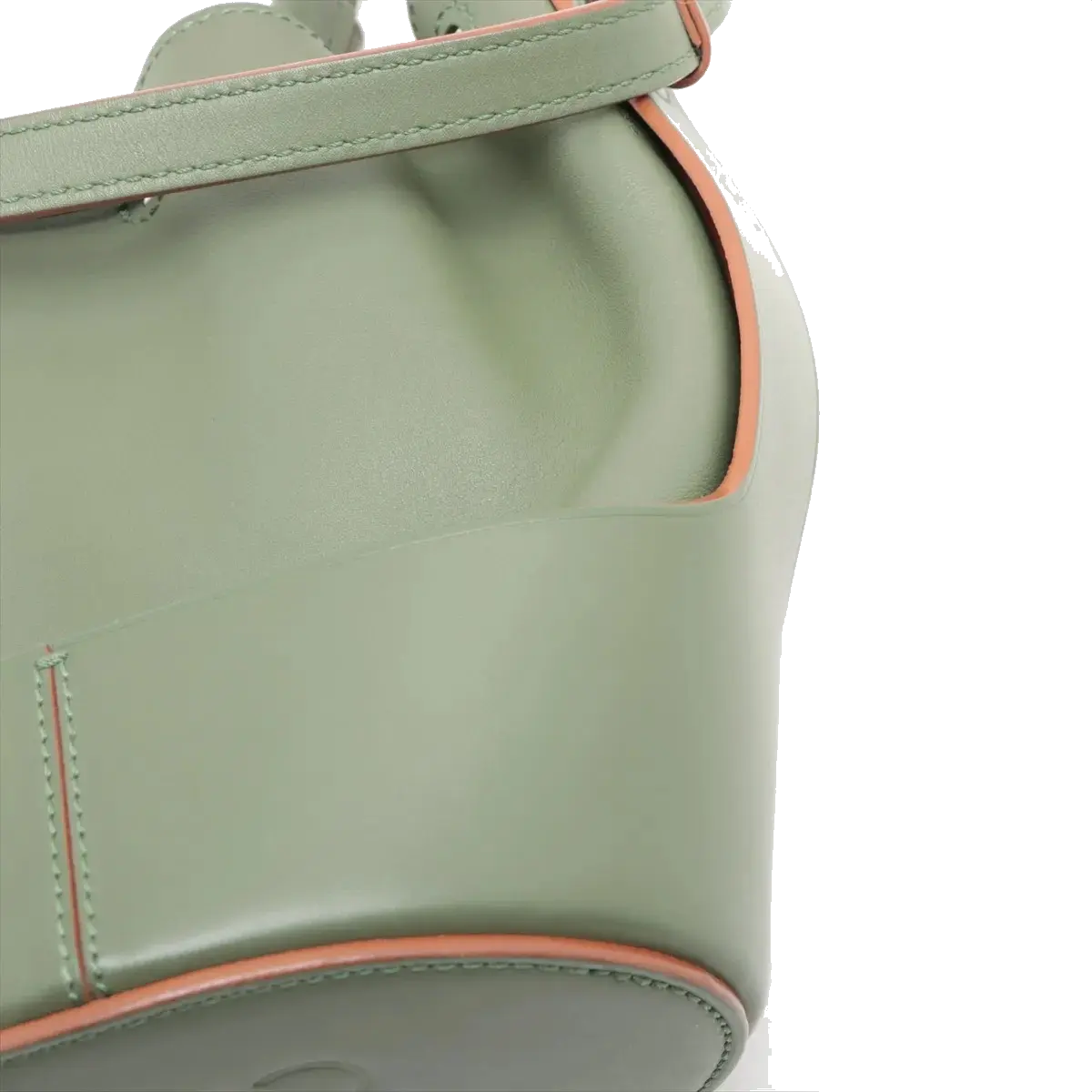 Pre-Loved Balloon Bucket Bag Leather Mini with Gold Hardware, Sage Green