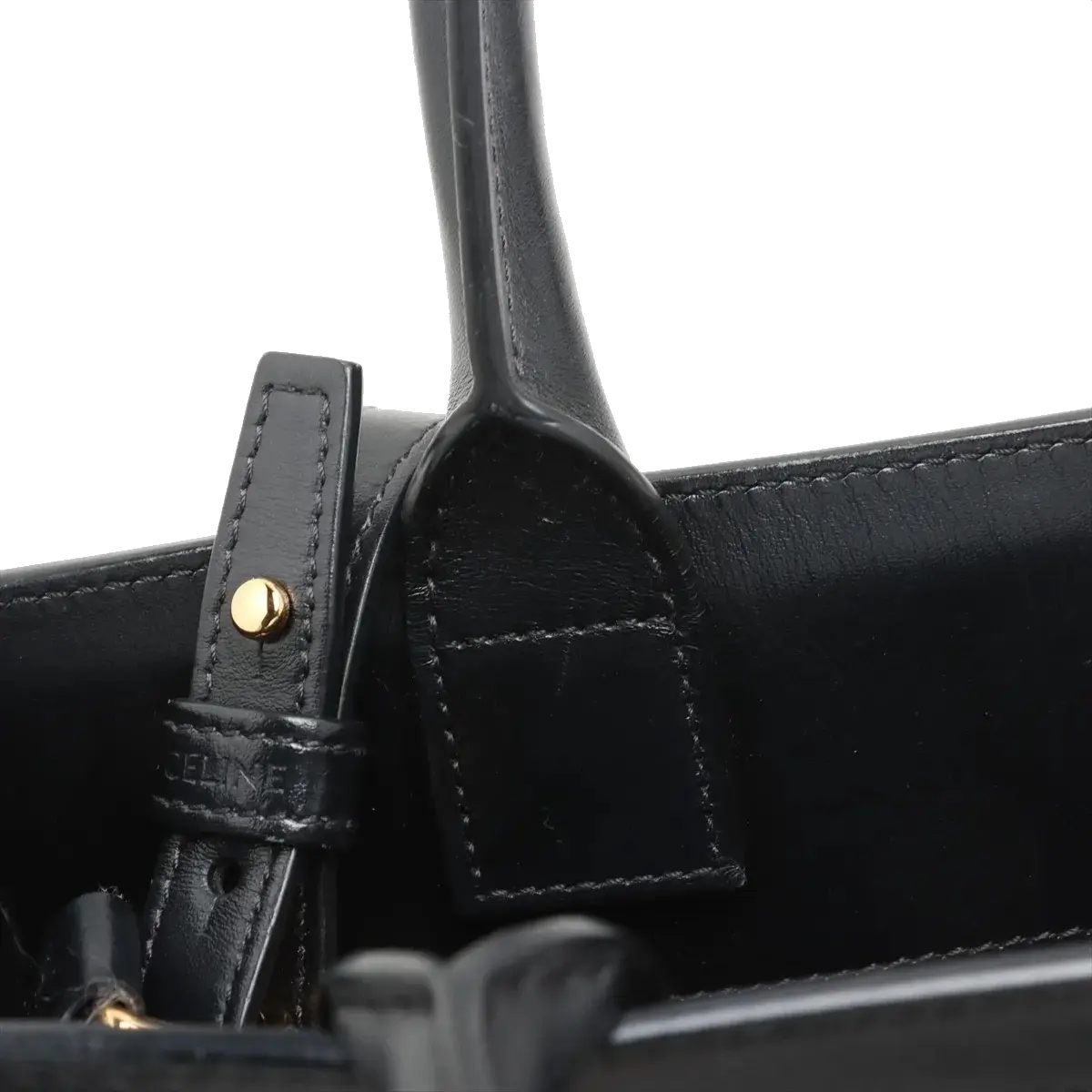 Pre-Loved Triomphe Vertical Cabas Tote Triomphe Coated Canvas Small with Gold Hardware, Beige and Black