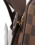 Pre-Loved Olav Crossbody Bag Damier Coated Canvas PM with Gold Hardware, Brown
