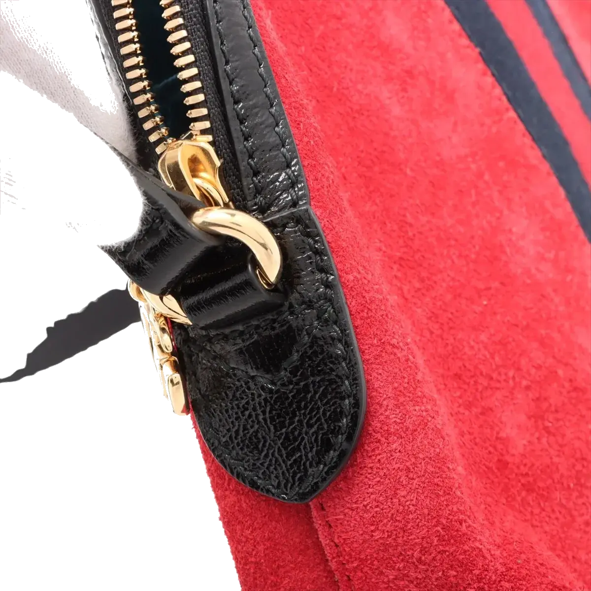 Pre-Loved Ophidia Crossbody Bag Suede Small with Gold Hardware, Red