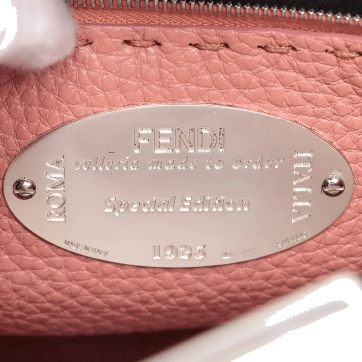 Pre-Loved Peekaboo Iconic Selleria Handbag Leather Small with Silver Hardware, Ivory