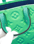 Pre-Loved Sac Plat Tote Monogram Leather XS with Silver Hardware, Green Blue Gradient