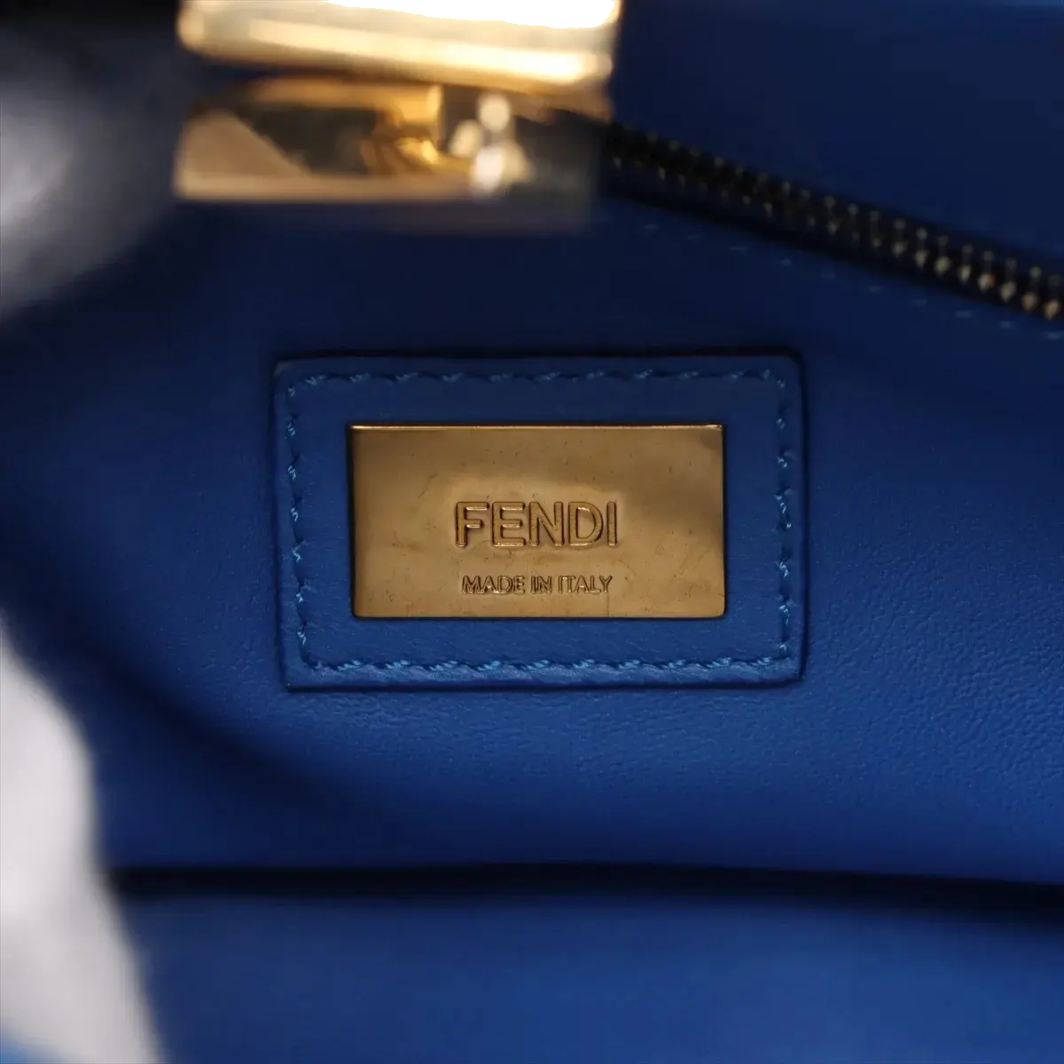 Pre-Loved Peekaboo Handbag Leather Mini with Gold Hardware, Blue
