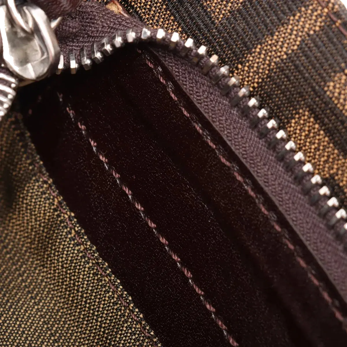 Pre-Loved Mamma Baguette Shoulder Bag Zucca Coated Canvas with Silver Hardware, Brown